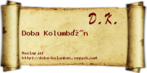 Doba Kolumbán névjegykártya